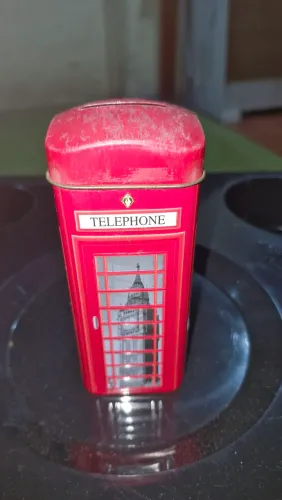 Lata Cofre Cabine Telefônica de Londres - Souvenir Original Vintage
