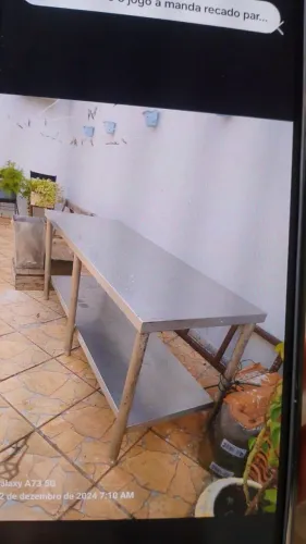 Mesa puro inox altura 80 ,largura 70,tamanho 2.30