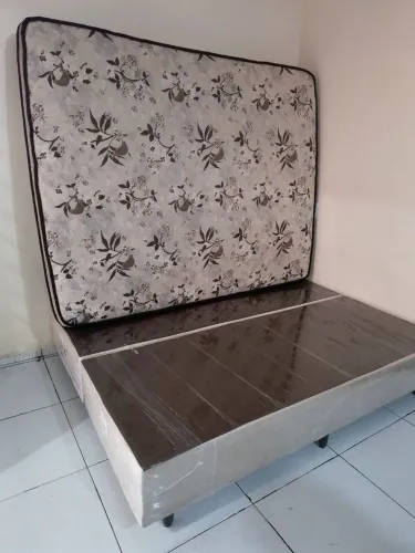 Cama Quenn Bases Mais Colchão De Mola Ensacada