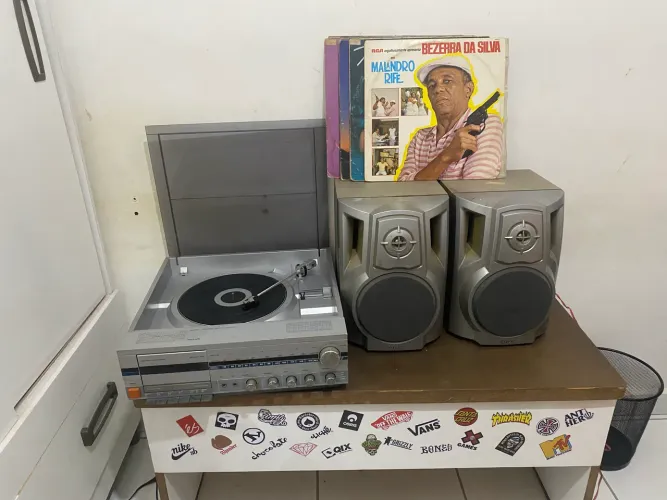 Toca discos, fitas e rádio da philips