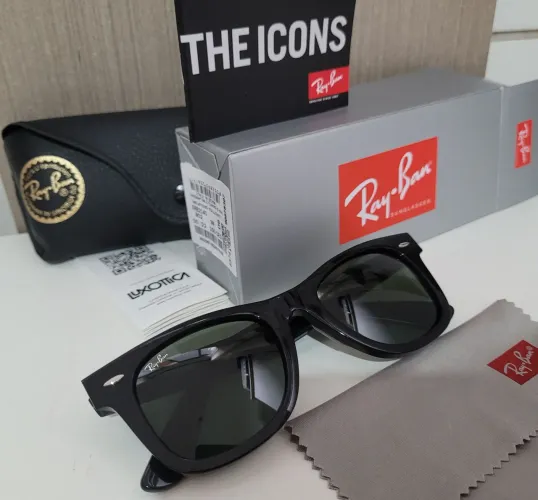 Oculos de sol wayfarer preto clássico 50-22