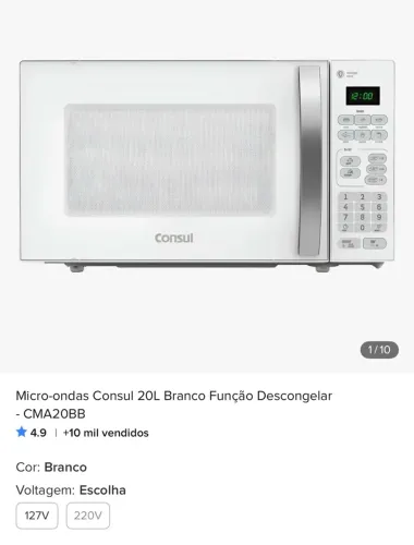 Vendo microondas 20litros - Consul