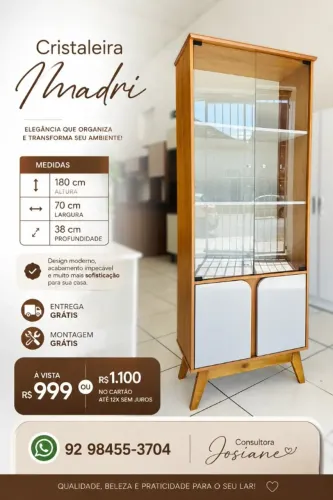 cristaleira luxuosa /// porta de vidro entregamos 