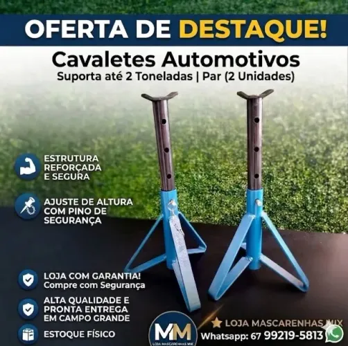 Cavaletes Automotivo (Kit 2 unidades) Suporte Veículos até 2 Toneladas. Cod:009