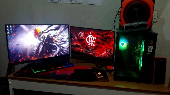 PC Gamer Completo Ryzen 5 4600G + 2 Monitores + Periféricos