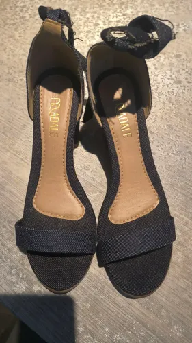 Sandália de Salto Jeans Madale Nova