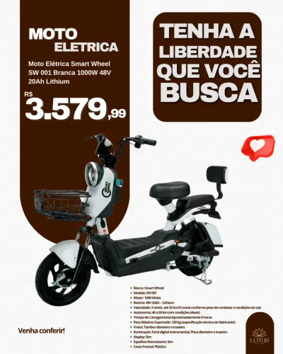 Moto elétrica smart weel 1000w