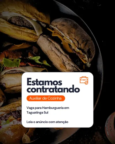 Auxiliar de cozinha - Taguatinga Sul
