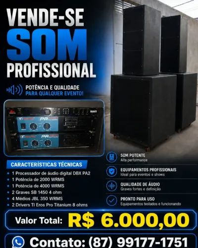 Som profissional para bares, igrejas e eventos .