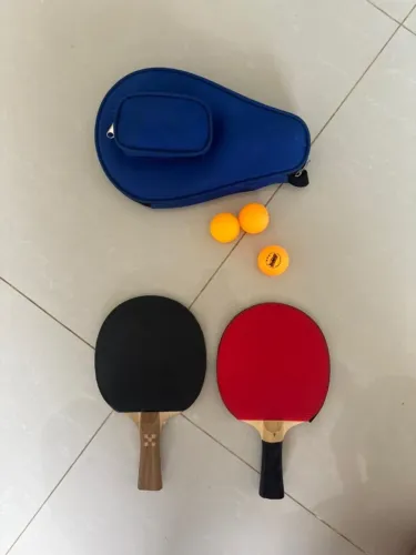 Kit 2 Raquetes de Ping Pong Vollo + 3 Bolinhas Original Usado