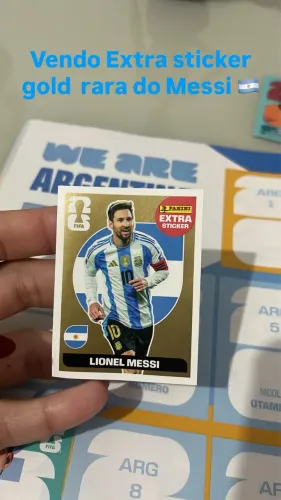 Figurinha rara sticker Gold MESSI
