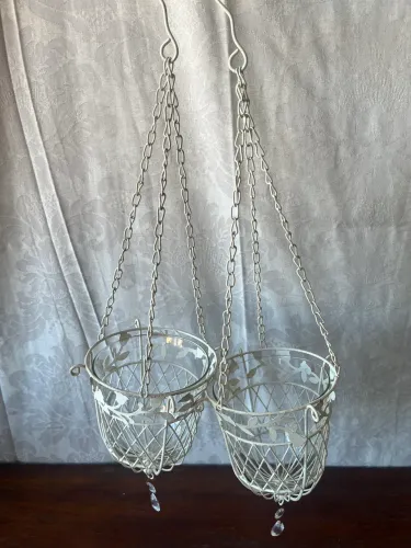 3 conjunto de floreiras suspensas 2 braça 1preta 20c16. 10x14