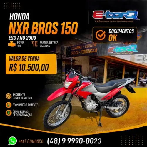 HONDA NXR BROS 150 ESD 2009 PARTIDA ELÉTRICA E FREIO A DISCO DIANTEIRO