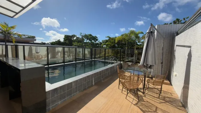 ALUGO Apartamento Mobiliado nos Bancários com 1 Quarto, Elevador e Piscina