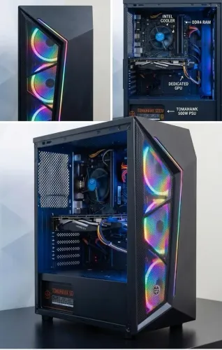 PC Gamer TGT Carbon RGB Mid Tower, HD 465GB, SSD 237GB, 16GB RAM (2x 8GB), I3, GTX 1060