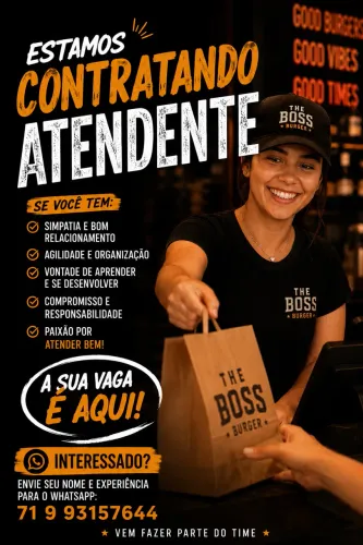 VAGA DE ATENDENTE HAMBURGUERIA