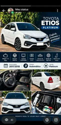Toyota Etios Platinum Sed. 1.5 Flex 16V 4P Aut. 2018