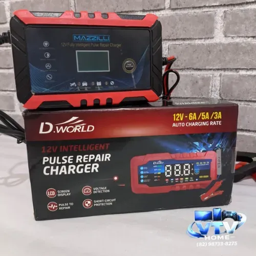 Carregador de Bateria Carro e Moto Inteligente + Entrega Grátis