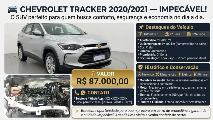 Chevrolet Tracker 1.0 Turbo 12V Flex Aut. (pcd) 2021