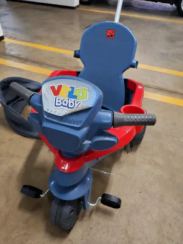 Triciclo Bandeirante Velobaby Reclinável com Capota - Passeio e Pedal