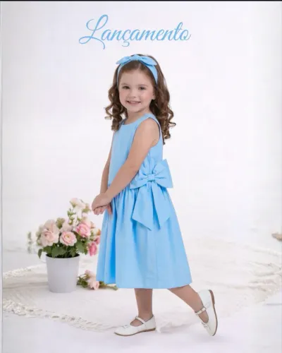 Vestido infantil com Max laço 