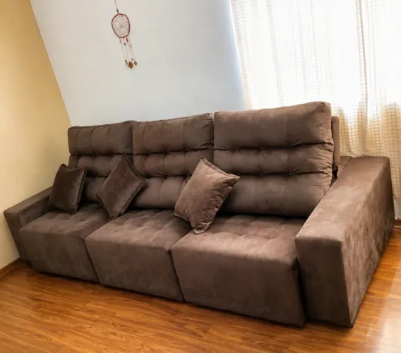 Sofá cama retrátil e reclinável 3,14m x 1,16m