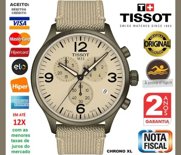 Relógio Suíço Tissot Orginal Chrono XL A prova D'água, Novo na Caixa, Nota, Gar de 2 Anos