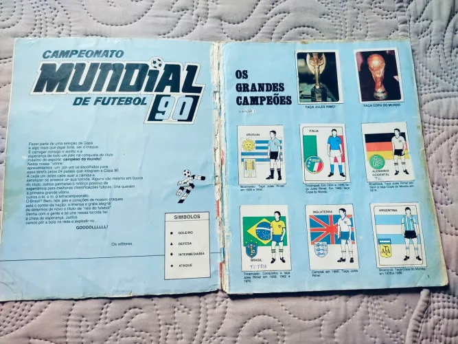 Álbum de figurinhas Panini Copa de 1990 na Itália 