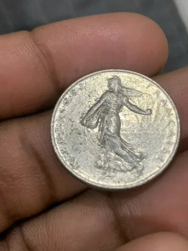 Moeda Francesa De 1/2 (0,50) Franc De 1974 - Bc - Km#931.1 (Usado)