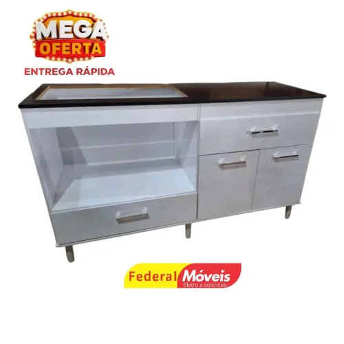 Balcão de Cozinha para Cooktop 5 Bocas 1,40m - Temos Crediário 