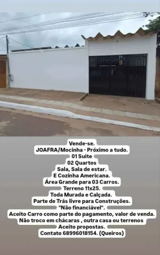 VENDO CASA NO MOCINHA/JOAFRA