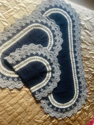 KIT TRÊS TAPETES DE CROCHE PSSADEIRA