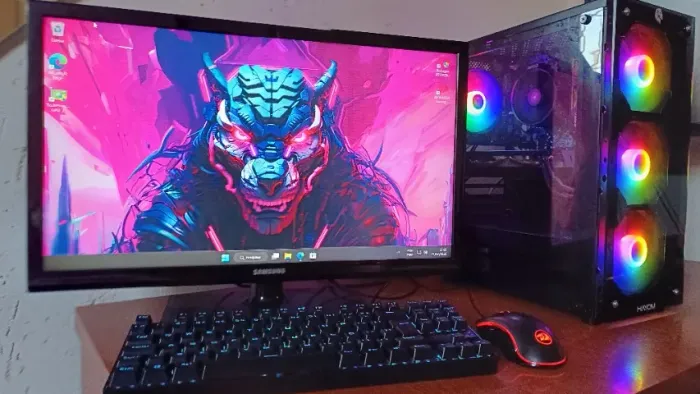 PC Gamer Completo - Ryzen 5 + 16gb 3200MT/s + RX580 8gb + Teclado Mecanico