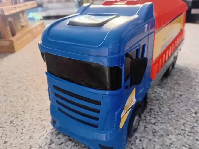 Caminhão de brinquedo coleta de lixo e reciclagem