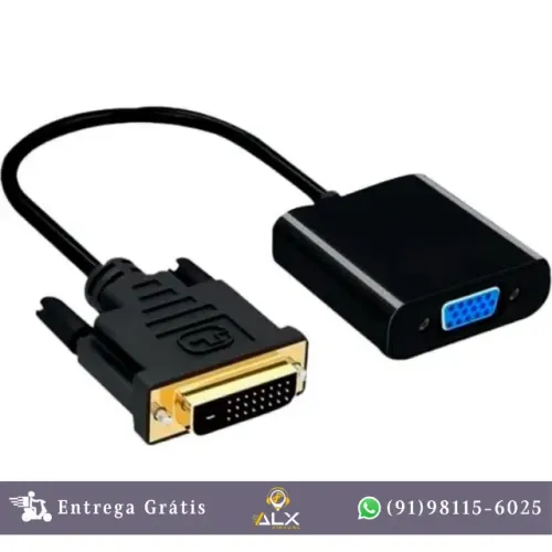 Conversor Dvi-d 24 +1 para Vga Preto Flex *ENTREGA GRÁTIS*
