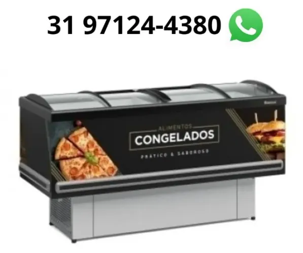 Ilha de Congelados Vidro Curvo Gelopar 220v
