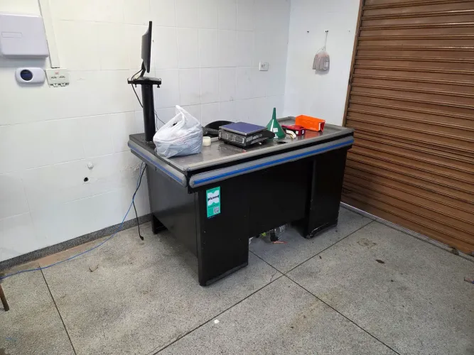 2 Checkout Caixa De Supermercado 1,50m completo com tudo para trabalhar
