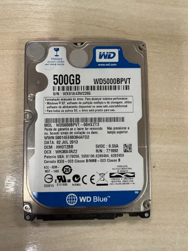 HDD 500GB COM WINDOWS 10