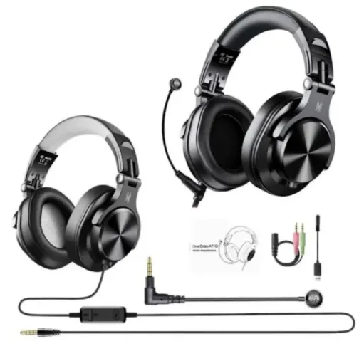 Headset Dj Oneodio Fusion A71 40mm Duplo Conector P2/P10 Black