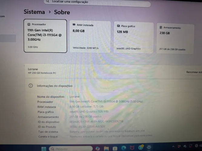 Notebook hp i3