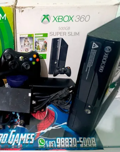 Xbox 360 com 03 meses de garantia/70 jogos/destravado/completo