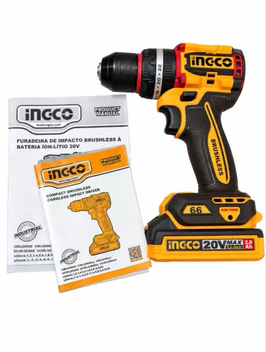 Furadeira de Impacto Brushless 66 20V, 2 Baterias, Maletas e Ferramentas