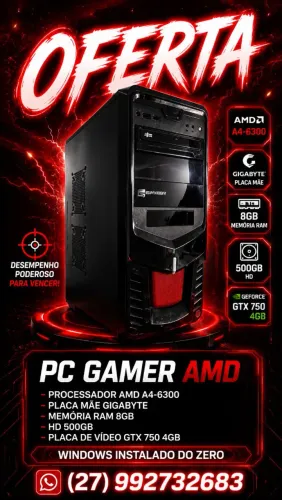 Pc gamer AMD ( sem monitor)