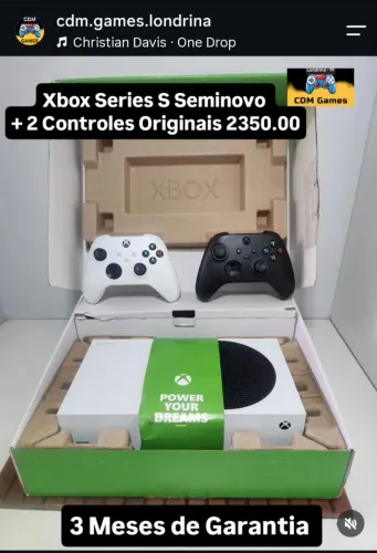 Xbox Series S Seminovo + 2 Controles Originais 2350.00 - 3M Garantia- Não Aceito Oferta 