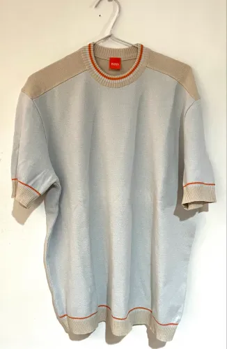 Suéter de tricô masculino Hugo Boss tam GG