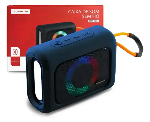 CAIXA DE SOM BLUETOOTH COM LED TOMATE MTS-1001