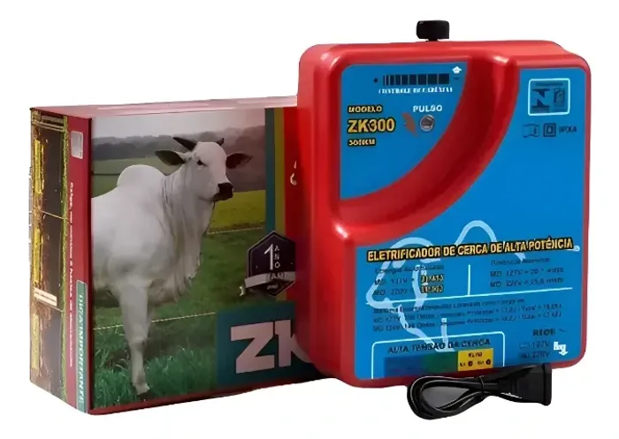Eletrificador De Cerca Rural ZK300 Super Potente 300km Zebu Função Seca Capin