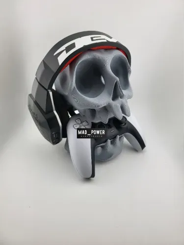 Suporte para controle ps5 ps4 parede mesa fone de ouvido caveira