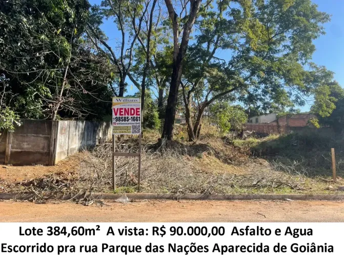 Leia a descrição: Lote 384,60m² (Asfalto e Agua) Parque das Nações
