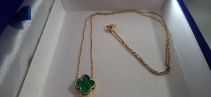 Corrente elo português trevo ouro 18k
